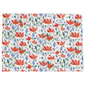 ワイルドフラワーの水色の甘い赤と青 ラージペーパーバッグ (裏面)