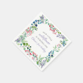 ワイルドフラワーの水色フローラの最初の誕生日 スタンダードカクテルナプキン (角)