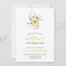 ワイルドフラワーの水色フローラの最初の誕生日