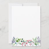 ワイルドフラワーの水色フローラの最初の誕生日 招待状 (裏面)