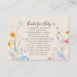 ワイルドフラワーの水色フローラビーブックベビーシャワー エンクロージャーカード