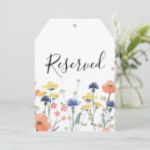 ワイルドフラワーの水色フローラ予約サイン 招待状 (スタンド正面)