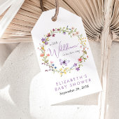 ワイルドフラワーの水色ベビーガールシャワーありがとう ギフトタグ