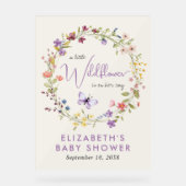 ワイルドフラワーの水色ベビーガールシャワーへようこそ アクリルサイン (正面)