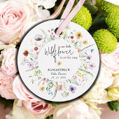 ワイルドフラワーの水色ベビーシャワーありがとう フェイバータグ