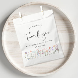 ワイルドフラワーの水色ベビーシャワーありがとう フェイバーバッグ