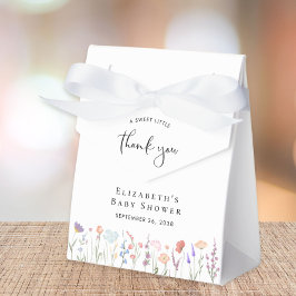 ワイルドフラワーの水色ベビーシャワーありがとう フェイバーボックス