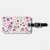 ワイルドフラワーの水色 ラゲッジタグ (正面横)