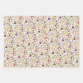 ワイルドフラワーの水色 ラッピングペーパーシート (正面)