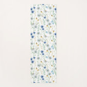 ワイルドフラワーの水色(青) ヨガマット (正面)