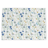 ワイルドフラワーの水色（青） ラージペーパーバッグ (正面)