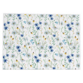 ワイルドフラワーの水色（青） ラージペーパーバッグ (裏面)