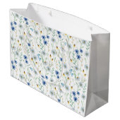 ワイルドフラワーの水色（青） ラージペーパーバッグ (裏面アングル)