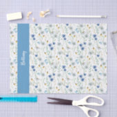 ワイルドフラワーの水色（青） 薄葉紙 (クラフト)