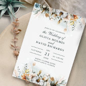 ワイルドフラワーの牧場での秋の結婚式 招待状