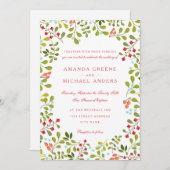 ワイルドフラワーの牧場での結婚式招待状 招待状 (正面/裏面)