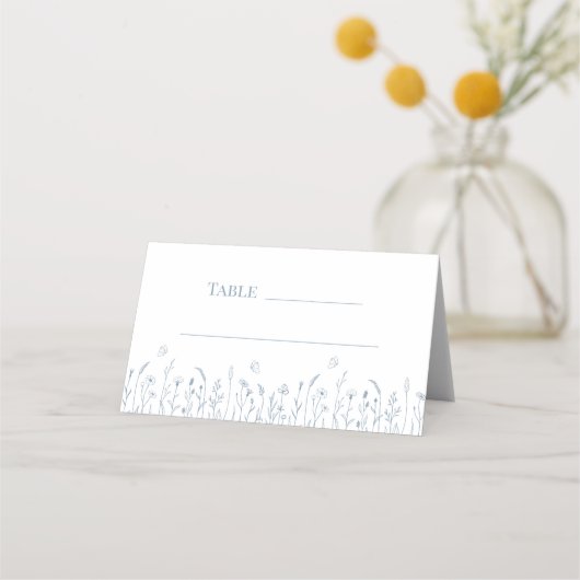 ワイルドフラワーの牧場の蝶の結婚式の席札 プレイスカード (正面)
