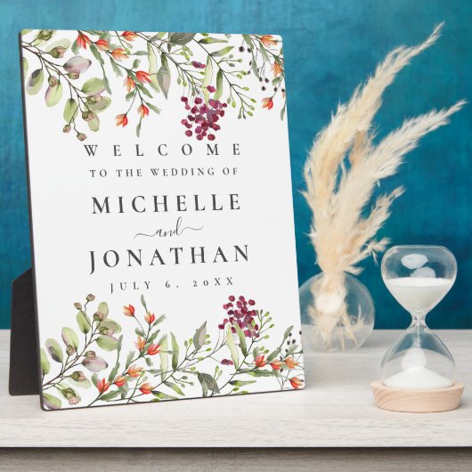 ワイルドフラワーの牧場 ウェディング ウェルカムサイン フォトプラーク (側面)