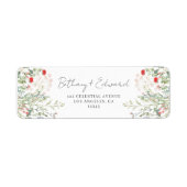 ワイルドフラワーの牧場 ウェディング 返信住所 ラベル (正面)