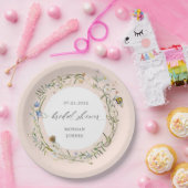 ワイルドフラワーの牧場 エレガントなブライダルシャワーの紙皿 ペーパープレート (パーティー)