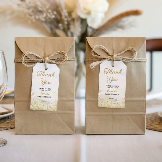 ワイルドフラワーの牧場 パステル 春の庭園 ありがとう ギフトタグ