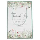 ワイルドフラワーの牧場 ブライダルシャワーのお礼 ミディアムペーパーバッグ (正面)