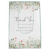 ワイルドフラワーの牧場 ブライダルシャワーのお礼 ミディアムペーパーバッグ (裏面)