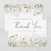 ワイルドフラワーの牧場 ブライダルシャワー サンキューカード (正面/裏面)