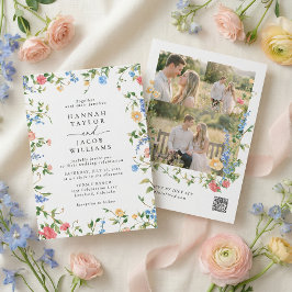 ワイルドフラワーの牧場 三枚写真 RSVP ウェディング 招待状