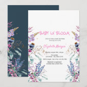 ワイルドフラワーの牧場 赤ちゃんが咲いたよ ベビーシャワー 招待状 (正面/裏面)