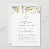 ワイルドフラワーの牧場 2歳の誕生日 招待状 (正面)