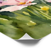 ワイルドフラワーの牧草地の水色のアヒル ポスター (コーナー)