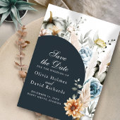 ワイルドフラワーの白いカボチャ日付カードを保存 セーブザデート