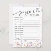 ワイルドフラワーの祈りの言葉とウィッシュのベビーカード 招待状 (正面)