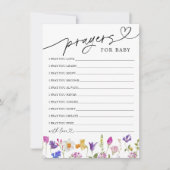 ワイルドフラワーの祈りの言葉とウィッシュのベビーカード 招待状 (正面)