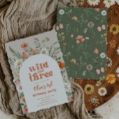 ワイルドフラワーの第3バースデーパーティーへの招待 招待状