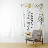 ワイルドフラワーの結婚前お披露目パーティーの背景 フォトブース タペストリー (インサイチュ(横))