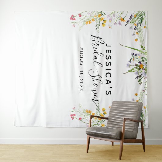 ワイルドフラワーの結婚前お披露目パーティーの背景 写真撮影ブース タペストリー (インサイチュ(横))