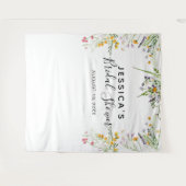 ワイルドフラワーの結婚前お披露目パーティーの背景　写真撮影ブース タペストリー (正面(横))