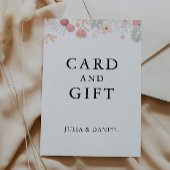ワイルドフラワーの結婚式のカードと贈り物のサイン。 招待状