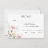 ワイルドフラワーの結婚式の出欠ハガキ 出欠カード (正面)