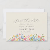 ワイルドフラワーの結婚式の日付を保存 セーブザデート (正面)