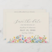 ワイルドフラワーの結婚式の日付を保存 セーブザデート (正面/裏面)