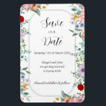 ワイルドフラワーの結婚式の日付を保存 マグネット<br><div class="desc">アビゲイル・ワイルドフラワーのコレクショ結婚ンで永続的な印象を作る日付マグネットを保存する、実用的で美しい方法あなたの結婚式の日を発表する。アビ鮮やかガイルのコレクションに登場する野花のイラスト結婚は、特別な日を常に思い出す冷蔵庫に飾ることができる楽しいキープサプライズである。庭園や自然の結婚式に最適インスパイアで、このデザインは名前、日付、メッセージと共に結婚完全にカスタマイズパーソナライズされた可能。Zazzleの耐久性高品質のある素材にプリントされたAbigail Save the Date Magnetsは機能と魅力を融合させ、あなたの大きな一日を心の中で最高に保つ。</div>