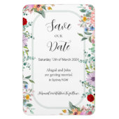 ワイルドフラワーの結婚式の日付を保存 マグネット (縦)