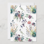 ワイルドフラワーの結婚式の日付を保存 招待状 (裏面)