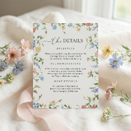 ワイルドフラワーの結婚式の詳細 エンクロージャーカード