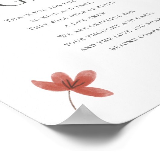 ワイルドフラワーの結婚式の贈り物とカードサイン ポスター (角)