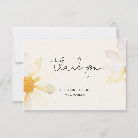 ワイルドフラワーの結婚式前お礼カード サンキューカード (正面)