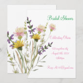 ワイルドフラワーの結婚式前祝賀会招待状 セーブザデート (正面/裏面)